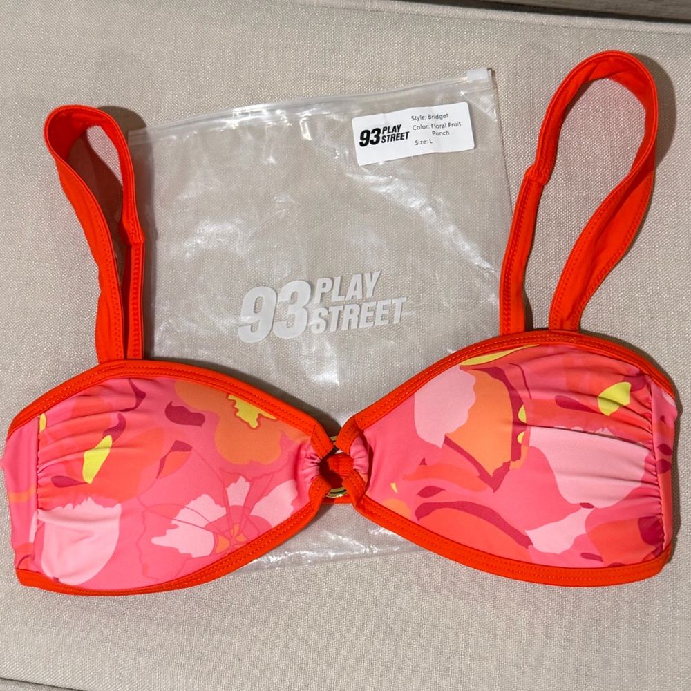 Women's Pink Floral Bikini Top